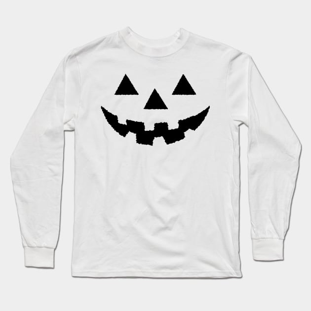 Jack O' Lantern Pumpkin Face BLACK Halloween Costume T-Shirt Long Sleeve T-Shirt by vo_maria